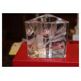 Etched Glass Candle Holder