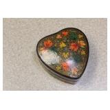 Vintage Heart Shape Lacquer Box