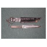 Knife with Leather Scabbard