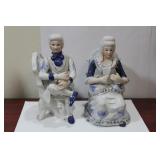 A Ceramic George and Martha Washington Figure