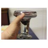 A Signed James Clarke Studio Art Glass Compote