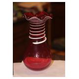 Cranberry Art Glass Vase