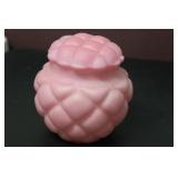 A Satin Glass Cover Jar