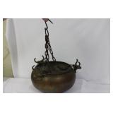 A Vintage Copper Basin With Chain