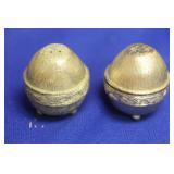 Pair of Metal Salt and Pepper Shakers