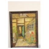 Antique Signed Oil on Board of a House
