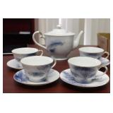 A Kutani (Japanese) Teapot, Cup and Saucer