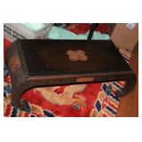 Antique Chinese Well Carved Low Scroll Table