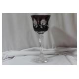 A Beautiful Amethyst Cut Glass Goblet