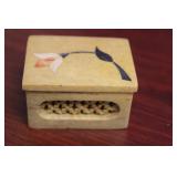 An Inlaid Soapstone Trinket Box