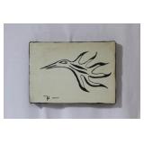 A Signed Oil on Canvas of a Bird
