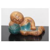 A Wooden Carved Chinese Sleeping Boy