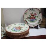 Lot of 9 Rooster Pottery Plates