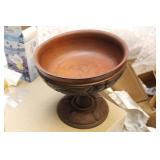 Signed Hecho Amano Carved Wooden Bowl