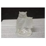 Frost Glass Owl Statue