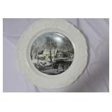 A Currie and Ives Ceramic Plate