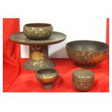 Lot of 5 Vintage Japanese Lacquer