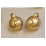 Pair of Gold Plated Salt and Pepper Shakers