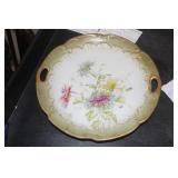 Hand Painted 2 Handle Porcelain Plate
