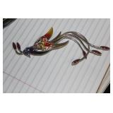 Large Swarovski Crystal and Sterling Brooch