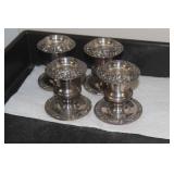 Set of 4 Silverplate Candle Holders
