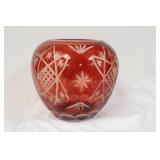 A Ruby Red Cut Glass Bowl