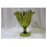 A Green Glass Stem Cup