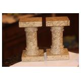 Pair of Marble Pedestal Form Stand