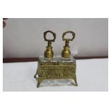 Set of 2 Brass Parfume Bottles