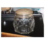 Sterling Silver Lid Cut Glass jar