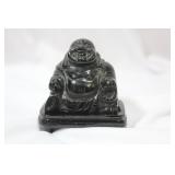 A Nephrite Jade Buddha on Stand