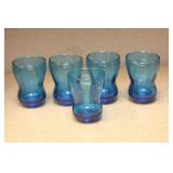 Set of 5 Miniature Cobalt Blue Glasses