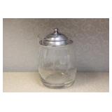 Sterling Lid and Etched Glass Container
