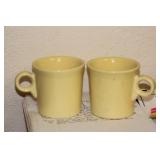 Lot of 2 Solid Yellow Fiesta Cups