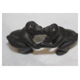 Small Cast Iron Kissing Monkeys