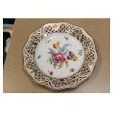 Dresden Reticulated Floral Plate