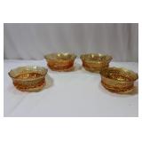 Lot Of 4 Carnival Glass Bowls