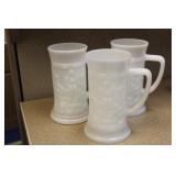 Lot of 3 Milk Glass Mug
