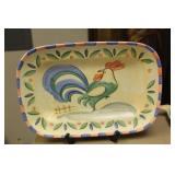 Bella Rooster Ceramic Rectangular Tray