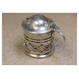 Sterling Silver and Glass Insert Salt Container