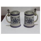 A Pair of Kobalt Miniature Steins