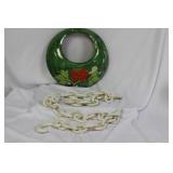 A Japanese Ceramic Ikebana Hanging Basket