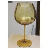 Amber Colour Glass Goblet/Bowl