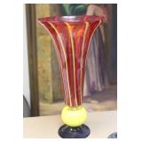 Art Glass Trumpet Form Vase