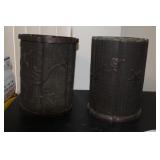 A Japanese Bronze Cylinder Container