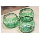 Set of 3 Cut Glass Bowl