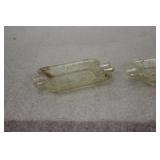 Set Of Two Etched Glass Personal Ashtrays