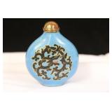 A Chinese Cloisonne and Dragon Snuff Bottle
