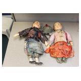Lot of 2 Antique Chinese Dolls and Hats