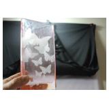 A Pink Etched Glass Butterfly Vase